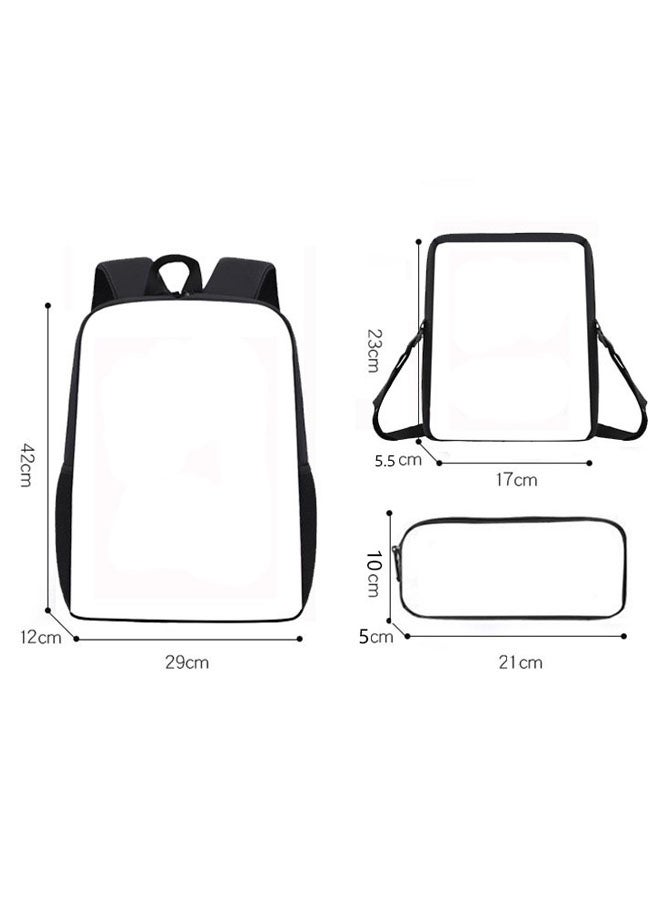 backpack pencil case satchel three-piece suit men and women leisure sports travel backpack student school backpack - Image 2